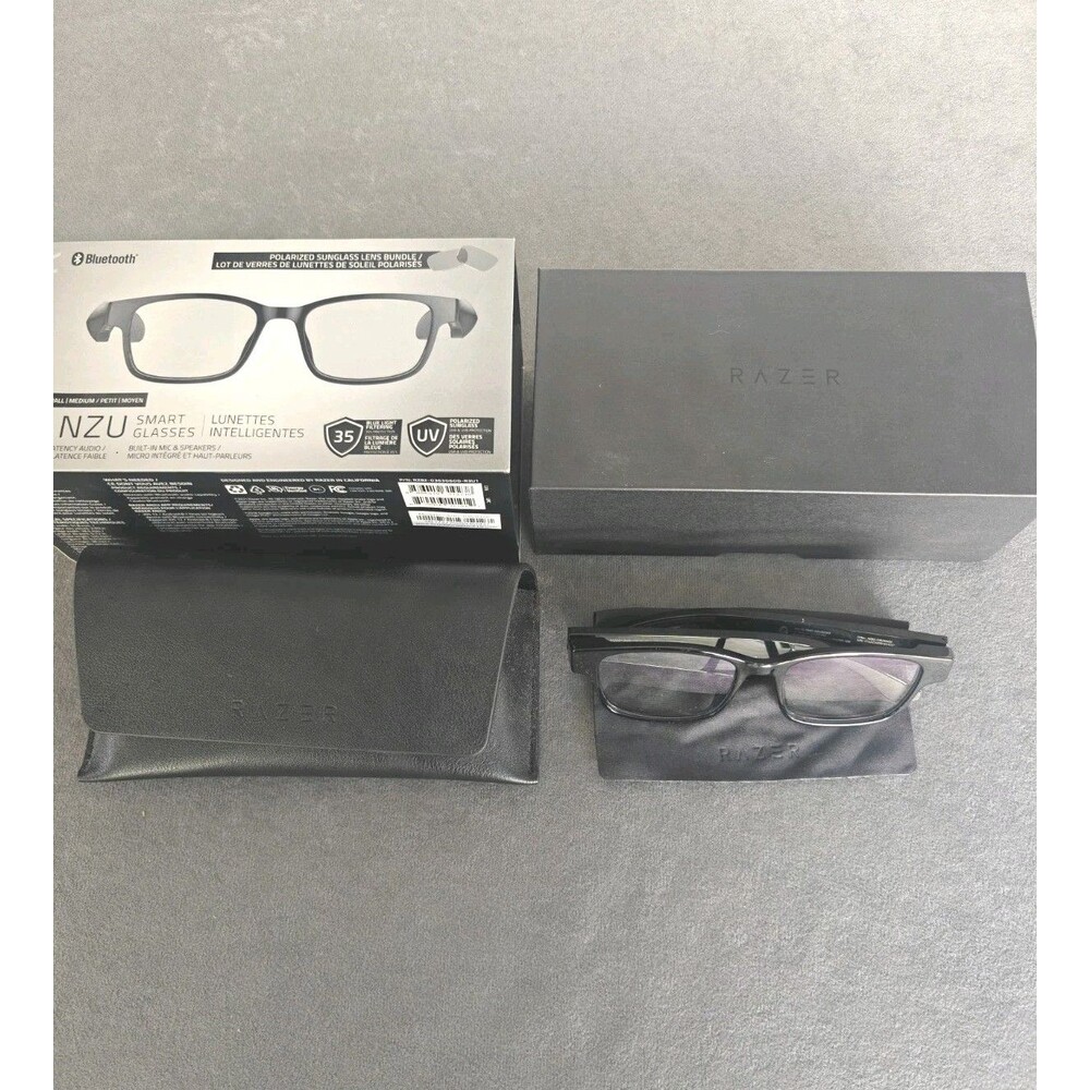 Razer Anzu Smart Glasses Bluetooth Audio Eyewear S/M w Box Tested